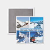 zCH047 JUNGFRAU EISENBAHN Schweiz - Kühlschrank Magnet (Vorderseite/Rückseite)