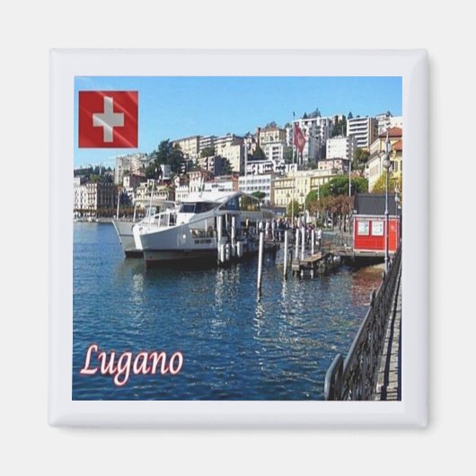 zCH048 LUGANO Schweiz - Kühlschrankmagnet (Vorne)