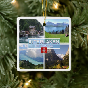 zCH051 INTERLAKEN Lake Thun Thunerse Swiss, Keramikornament