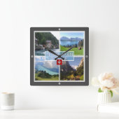 zCH051 INTERLAKEN Lake Thun Thunerse Swiss, Quadratische Wanduhr (Zuhause)