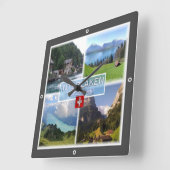 zCH051 INTERLAKEN Lake Thun Thunerse Swiss, Quadratische Wanduhr (Winkel)