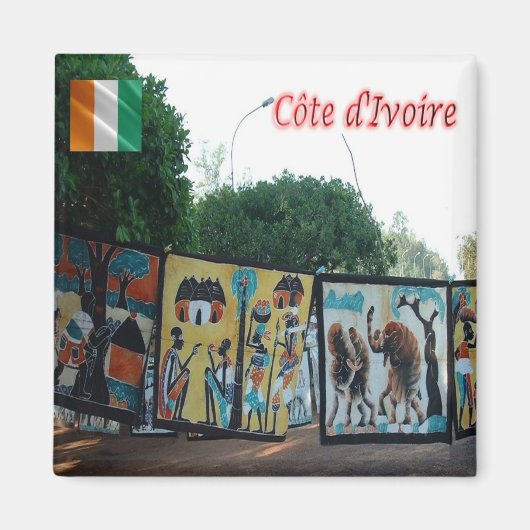 zCI004 IVORY COAST, Batik yakro, Afrika, Kühlschra Magnet (Vorne)