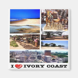 zCI009 IVORY COAST I Liebe, Mosaik, Afrika, Kühlsc Magnet