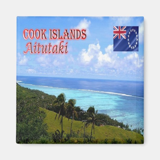 zCK005 AITUTAKI, Cookinseln, Ozeanien, Kühlschrank Magnet (Vorne)