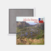 zCL012 ISLA DE PASQUA, Rano Kau Vulkankaldera, Magnet (Vorderseite/Rückseite)