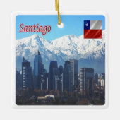 zCL018 SANTIAGO Skyline, Amerika, Keramikornament (Vorderseite)
