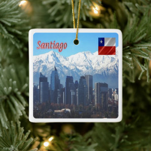 zCL018 SANTIAGO Skyline, Amerika, Keramikornament
