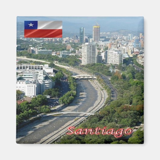zCL020 SANTIAGO, Rio Mapocho, Chile, Kühlschrank Magnet (Vorne)