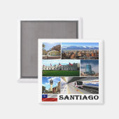 zCL021 SANTIAGO, Mosaik, Chile, Amerika, Kühlschra Magnet (Vorderseite/Rückseite)