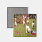 zCL025 CHILE, Dancers Osterinsel, Kühlschrank Magnet (Vorderseite/Rückseite)