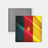 zCM02 KAMERUN, Waving Flag, Afrika, Kühlschrank Magnet (Vorderseite/Rückseite)