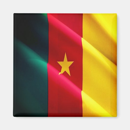 zCM02 KAMERUN, Waving Flag, Afrika, Kühlschrank Magnet (Vorne)