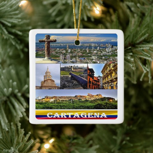 zCO07 CARTAGENA-Mosaik, Kolumbien, Keramikornament (Baum)