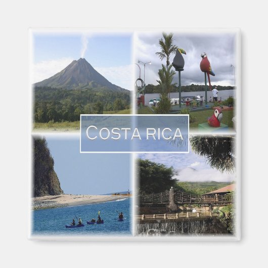 zCR003 COSTA RICA, Mosaik, Amerika, Kühlschrank Magnet (Vorne)