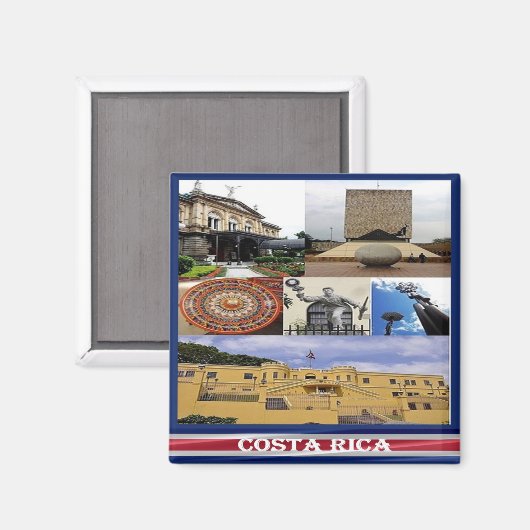 zCR017 COSTA RICA, Mosaik, Amerika, Kühlschrank Magnet (Vorderseite/Rückseite)