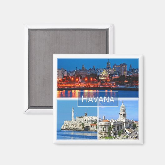 ZCU003 HAVANA, Mosaik, Kuba, Amerika, Kühlschrank Magnet (Vorderseite/Rückseite)