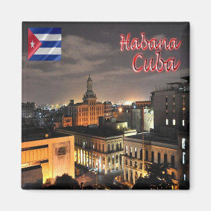 zCU008 HAVANA by Night, Kuba, Amerika, Kühlschrank Magnet