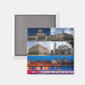 ZCU013 HAVANA, Mosaik, Kuba, Amerika, Kühlschrank Magnet (Vorderseite/Rückseite)