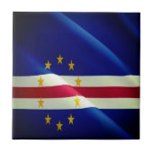 zCV002 CAPE VERDE, Waving Flag, Afrika, Fliese (Vorderseite)