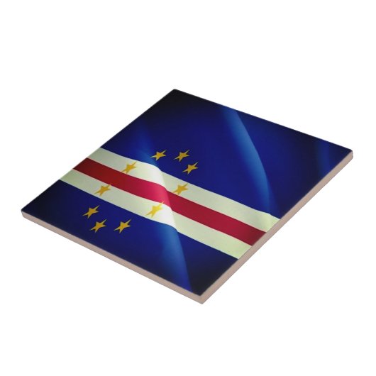 zCV002 CAPE VERDE, Waving Flag, Afrika, Fliese (Seite)