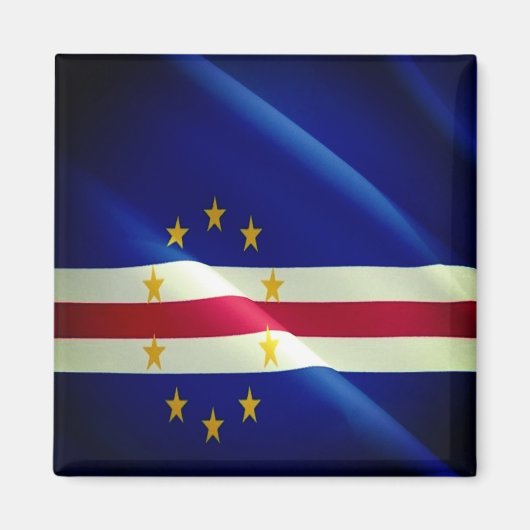 zCV002 CAPE VERDE, Waving Flag, Afrika, Kühlschran Magnet (Vorne)