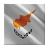 zCY002 schwingende CYPRIOT FLAG, Zypern, Fliese (Vorderseite)