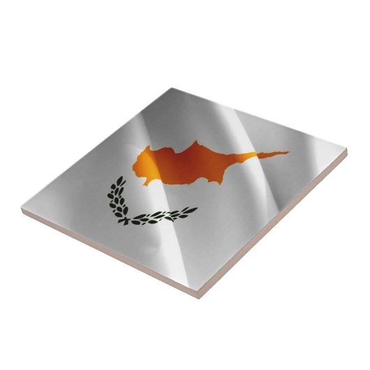 zCY002 schwingende CYPRIOT FLAG, Zypern, Fliese (Seite)