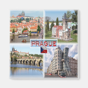 zCZ003 PRAG Burg Rathaus Karlsbrücke Magnet