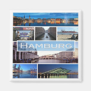 zDE003 HAMBURG Deutschland - Kühlschrank Magnet