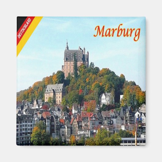 zDE005 MARBURG Castle Deutschland Magnet (Vorne)