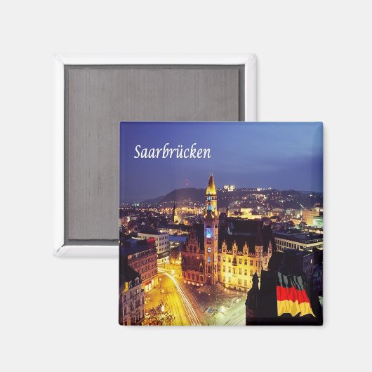 zDE006 SAARBRÜCKEN Deutschland, Kühlschrank Magnet (Vorderseite/Rückseite)
