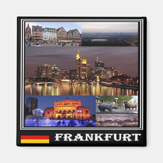 zDE017 FRANKFURT Collage Mosaik Deutschland, Kühls Magnet (Vorne)