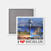 zDE020 BERLIN I LIEBE Deutschland, Kühlschrankmagn Magnet (Vorderseite/Rückseite)