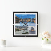 zDE021 HAMBURG Deutschland, Quadratische Wanduhr (Zuhause)