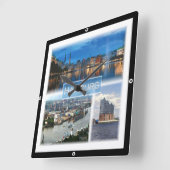 zDE021 HAMBURG Deutschland, Quadratische Wanduhr (Winkel)