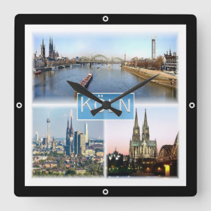 zDE025 KÖLN Deutschland, Europa, Quadratische Wanduhr