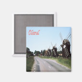 zDE028 ÖLAND MILLS Frieser Inseln Deutschland Kühl Magnet (Vorderseite/Rückseite)