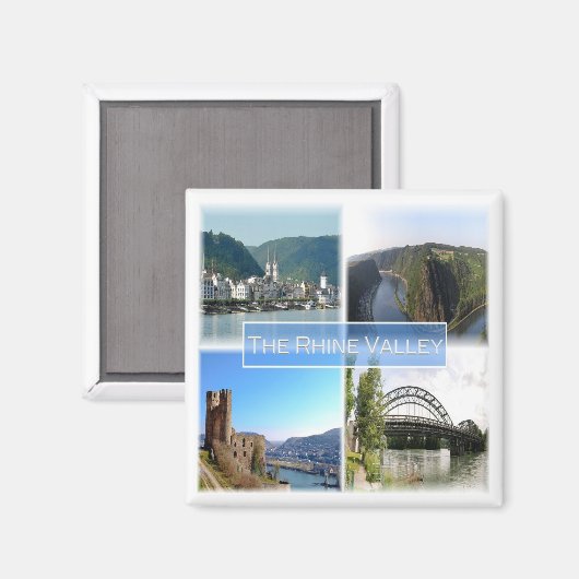 zDE032 THE RHINE VALLEY Germany - Fridge Magnet (Vorderseite/Rückseite)