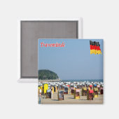 zDE035 TRAVEMÜNDE BEACH Deutschland, Kühlschrank Magnet (Vorderseite/Rückseite)
