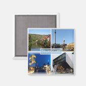 zDE037 STUTTGART Schlossplatz Neckar Kühlschrank Magnet (Vorderseite/Rückseite)