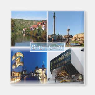 zDE037 STUTTGART Schlossplatz River Neckar Fridge Magnet