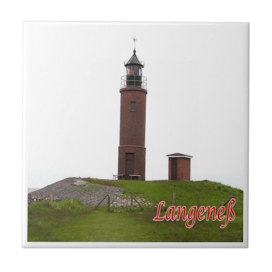 zDE063 LANGENESS LIGHTHOUSE Frieser Inseln Fliese (Vorderseite)