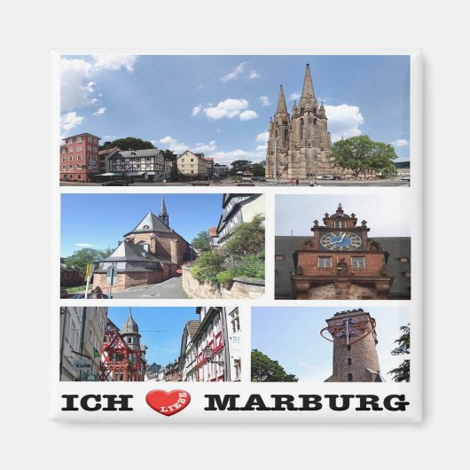 zDE102 MARBURG I LIEBE - Deutschland - Kühlschrank Magnet (Vorne)