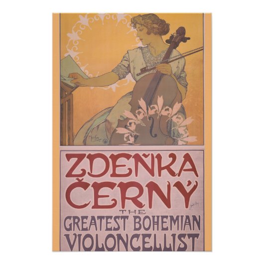 Zdenka Cerny Poster von Alphonse Mucha (Vorderseite)