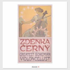 Zdenka Cerny Poster von Alphonse Mucha Aufkleber