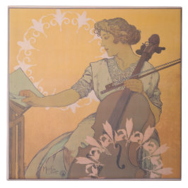 Zdenka Cerny Poster von Alphonse Mucha Fliese