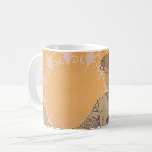 Zdenka Cerny Poster von Alphonse Mucha Kaffeetasse (Vorderseite Links)