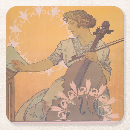 Zdenka Cerny Poster von Alphonse Mucha Rechteckiger Pappuntersetzer (Vorderseite)