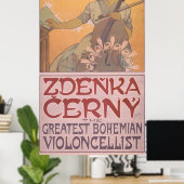 Zdenka Cerny Violincellist Poster von Alphonse Muc (Heimbüro)