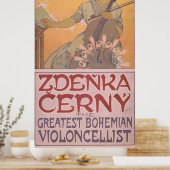 Zdenka Cerny Violincellist Poster von Alphonse Muc (Küche)